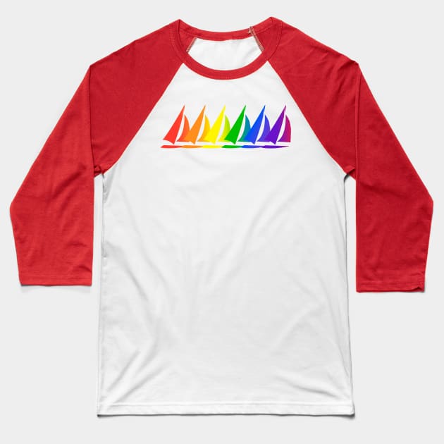 LGBT Sailor's Gay Pride Baseball T-Shirt by Sailfaster Designs